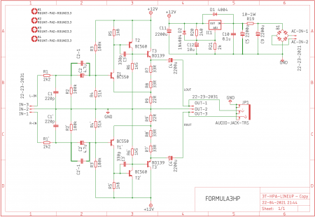 LINEUP Formula3HP headphone amplifier schematic