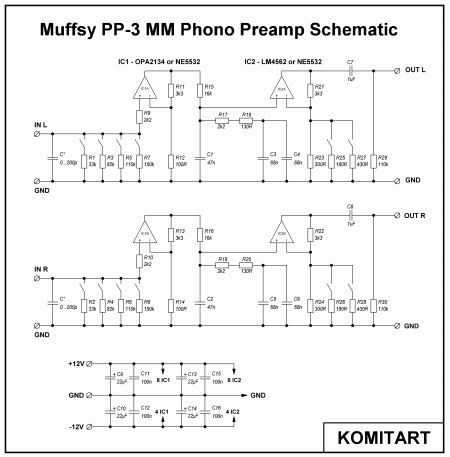 Muffcy PP-3 MM Phono Preamp schematic
