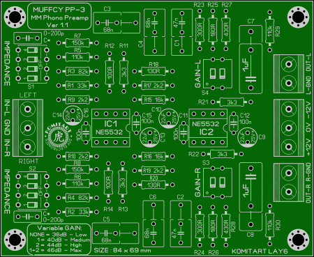 Muffcy PP-3 MM Phono Preamp ver 1_1 Komitart LAY6 foto