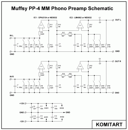 Muffcy PP-4 MM Phono Preamp schematic
