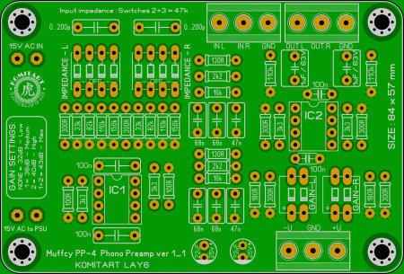 Muffcy PP-4 Phono Preamp Komitart LAY6 Foto