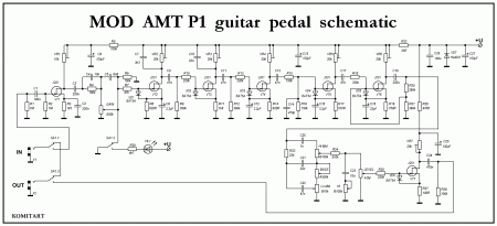 MOD AMT P1 guitar pedal schematic