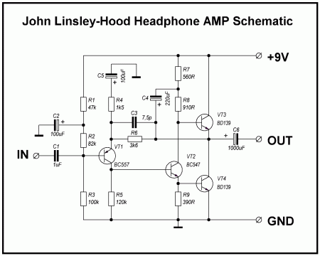 John Linsley-Hood Headphone AMP Schematic