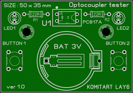 The simplest optocoupler tester ver 1 Komitart LAY6 photo