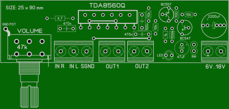 TDA8560Q amp with pot volume lay6 foto