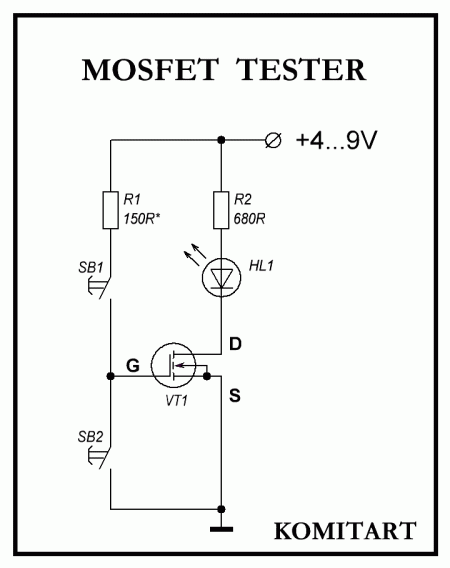 MOSFET tester version 1 schematic