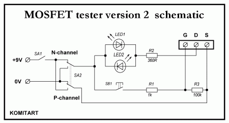 MOSFET tester version 2 schematic