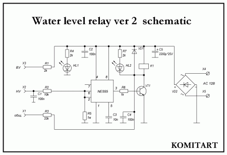 Water level relay ver 2 schematic