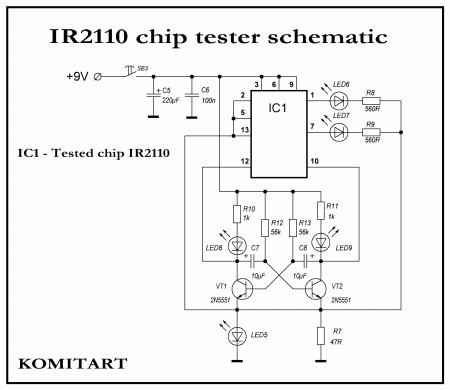 IR2110 tester schematic