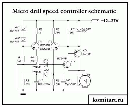 Micro drill speed controller schematic