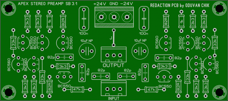APEX SB3.1 BJT Preamplifier redaction by Oduvan Chik without volume pot LAY6 photo