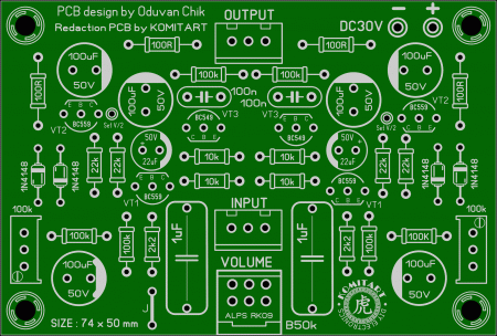 Minimalist Discrete Preamp mini Rod Elliott v2 komitart LAY6 photo