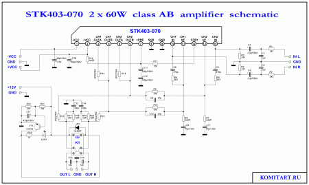 STK403-070 amplifier schematic