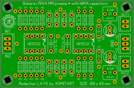 Bokarev RIAA MM preamp WIMA  komitart LAY6 photo