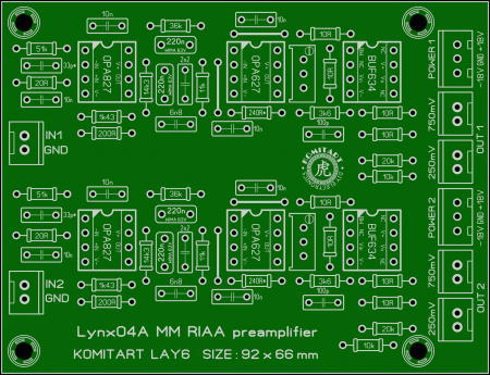 LYNX04A MM RIAA preamp komitart LAY6 photo