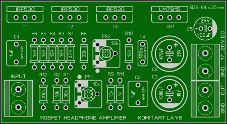 Mosfet class A headphone amplifier komitart LAY6 photo