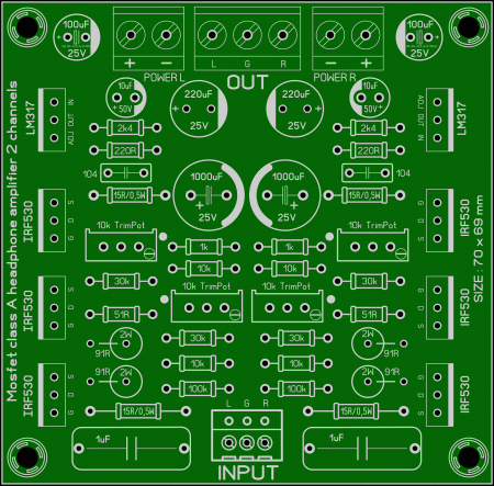 Mosfet class A headphone amplifier 2 channels komitart LAY6 photo