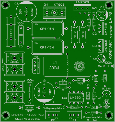 LM2576_KT908 PSU komitart LAY6 photo