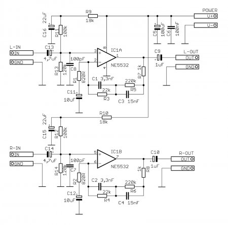 AR188 RIAA preamplifier schematic