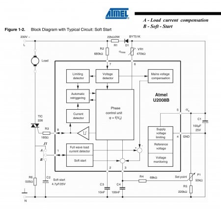 AC Motor Speed Controller U2008B schematic AC Motor Speed Controller U2008B schematic