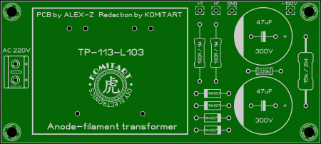 PSU with Anode-filament transformer komitart LAY6 photo