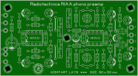 Radiotechnica RIAA phono preamplifier komitart lay6 photo