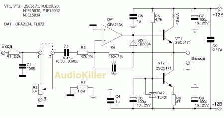 A class HPA with single tact output schematic