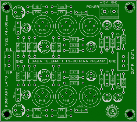 SABA TELEWATT  TS-90 RIAA preamplifier komitart LAY6 photo
