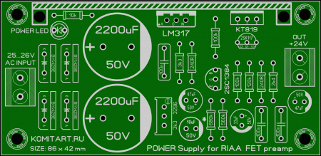 PSU for FET preamp komitart LAY6 photo