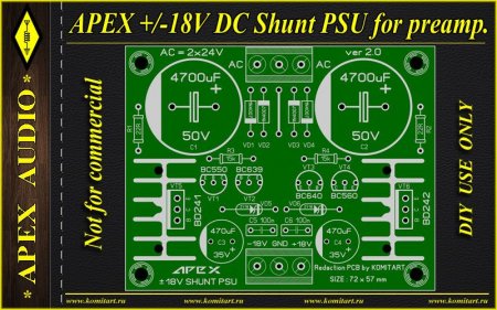 APEX 2x18V Shunt PSU ver2 komitart project