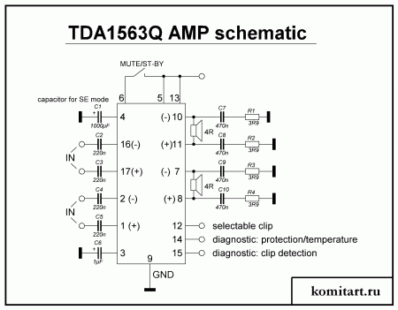 TDA1563Q amplifier schematic