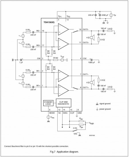 TDA1563Q AMP datasheet schematic