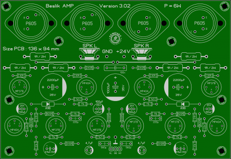 Beslik amplifier v3.02 with P605 komitart LAY6 photo