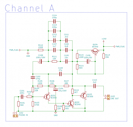 Elektor PreConsonant RIAA preamp schematic