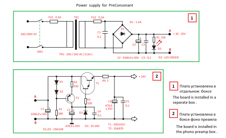 PSU for PreConsonant RIAA preamp schematic 2