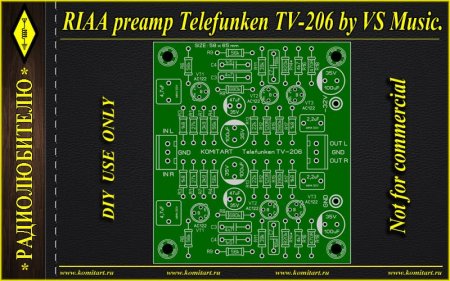 RIAA preamp Telefunken TV-206 komitart project
